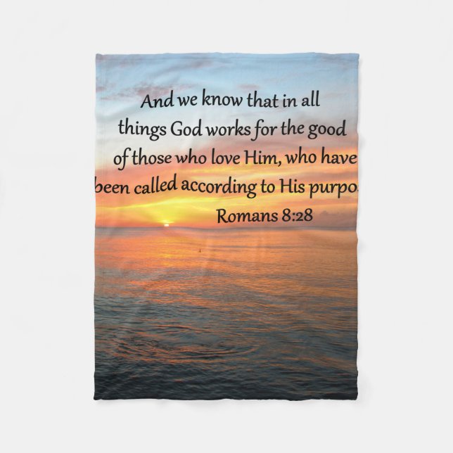 BEAUTIFUL ROMANS 8:28 SUNRISE PHOTO FLEECE BLANKET (Front)