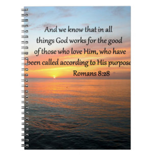 BEAUTIFUL ROMANS 8:28 SUNRISE PHOTO SPIRAL NOTEBOOK