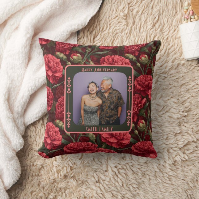 Beautiful Romantic 20Th Anniversary Throw Pillow  (Blanket)