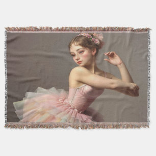Beautiful romantic dancer with sweet colors throw blanket