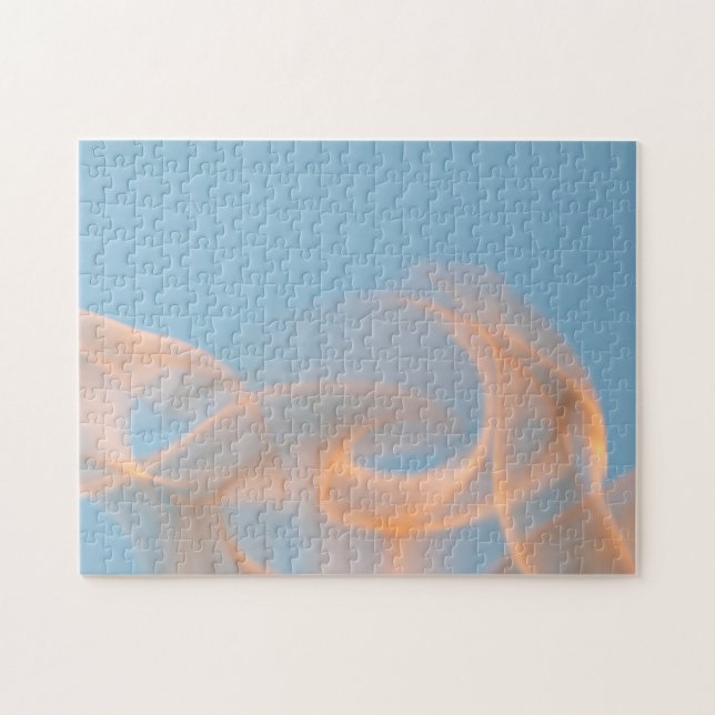 Beautiful Romantic Fire Flames Photography Blue Jigsaw Puzzle (Horizontal)
