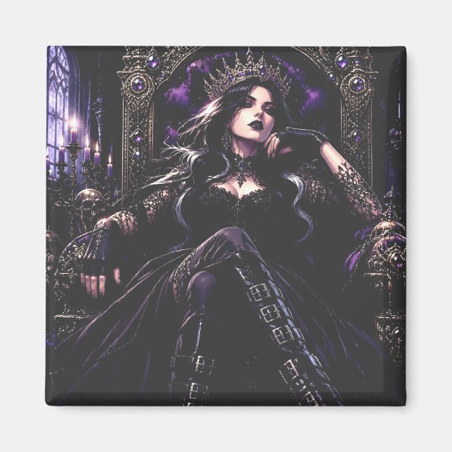 Beautiful Romantic Gothic Queen Magnet (Front)