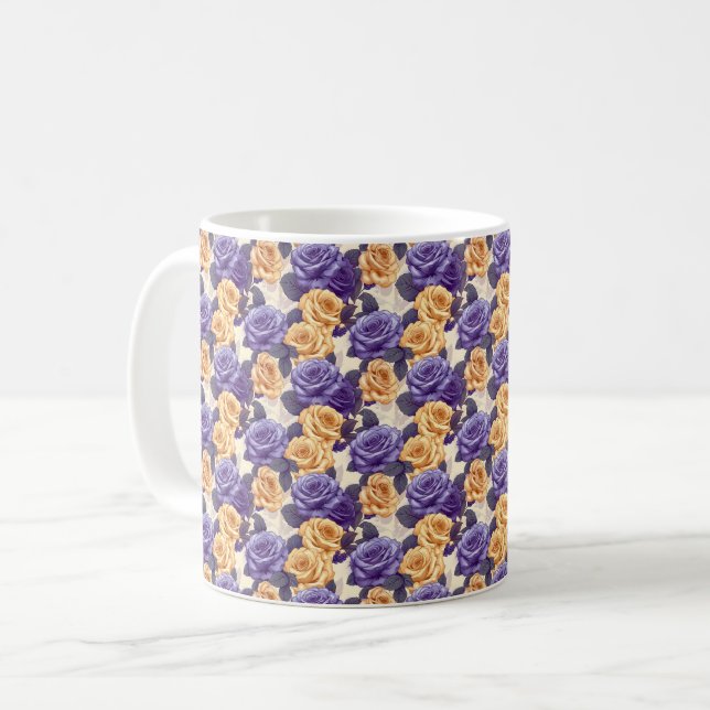 Beautiful Romantic Spring Violet Girly Flowers Coffee Mug (Front Left)