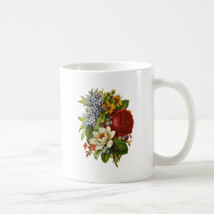 Beautiful Romantic Summer Bouquet with Red Rose Coffee Mug