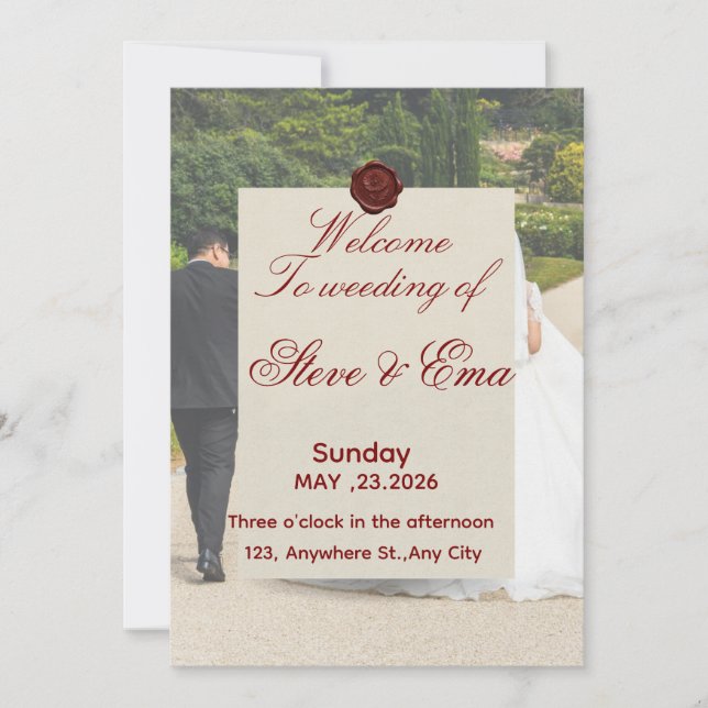 Beautiful Romantic Wedding Invitation | Elegant Lo (Front)