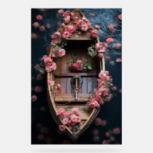 Beautiful Rose Boat Acrylic 