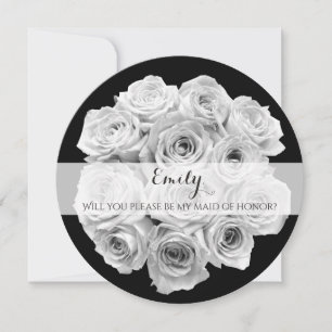 Beautiful Rose Bouquet Maid of Honour Card