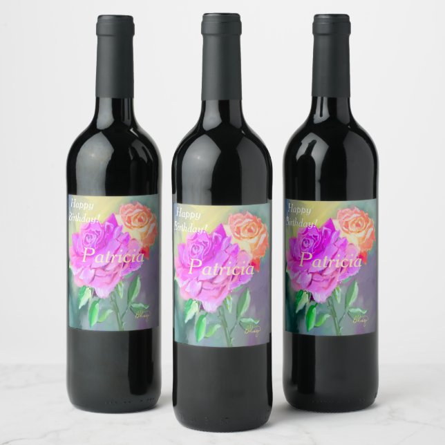 Beautiful Rose Essentials for Special Occasions  Wine Label (Bottles)