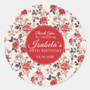 Beautiful Rose Flower Birthday Present Classic Round Sticker