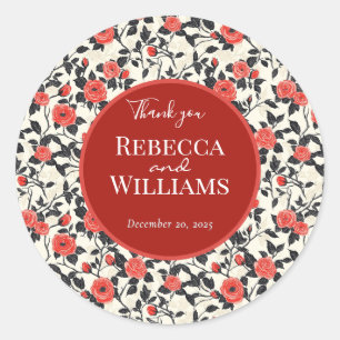 Beautiful Rose Flower Floral Wedding Sticker