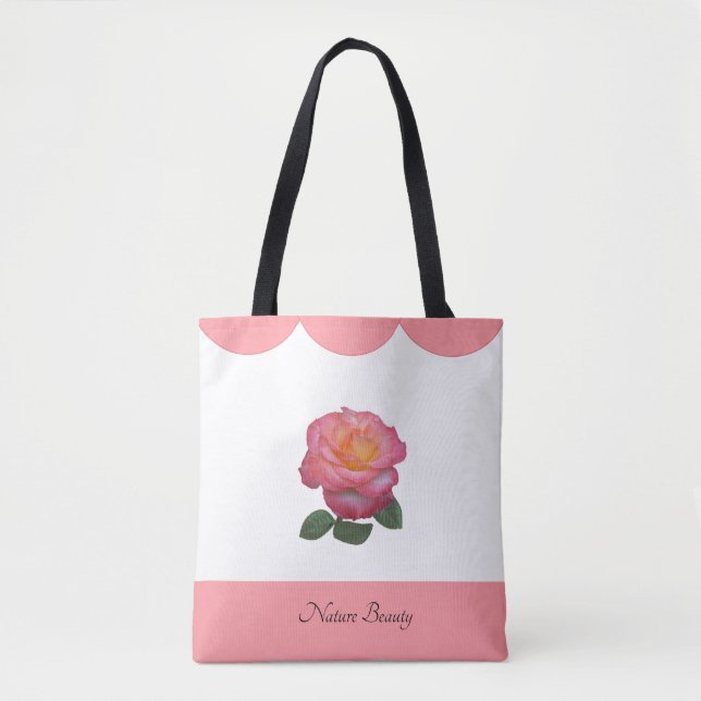 Beautiful Rose Flower Nature Tote Bag (Front)