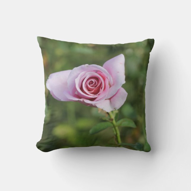 Beautiful Rose Flower Throw Pillow (Front)