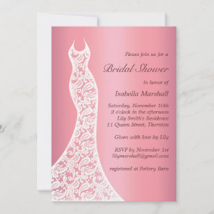 Beautiful Rose Gold Bridal Shower Invitation