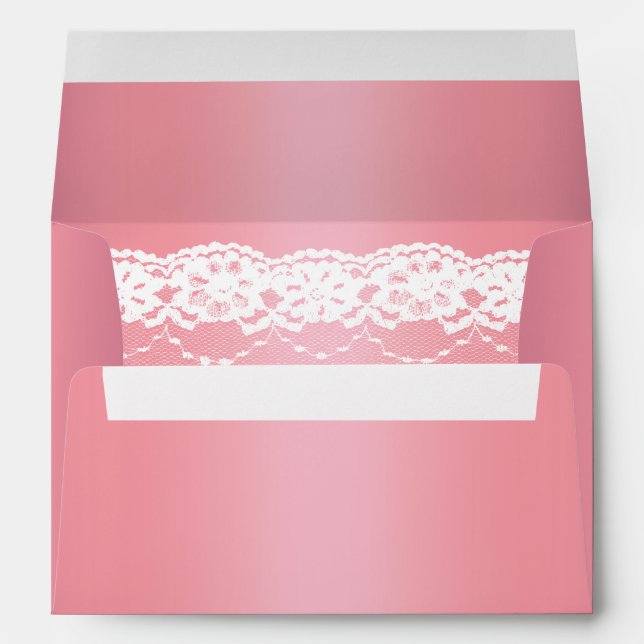 Beautiful Rose Gold Invitation Envelope (Back (Bottom))