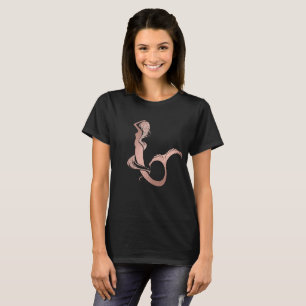 Beautiful Rose Gold Mermaid Foil Glitter T-Shirt