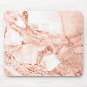 Beautiful Rose Gold Sparkle Marble Pattern Mouse Pad