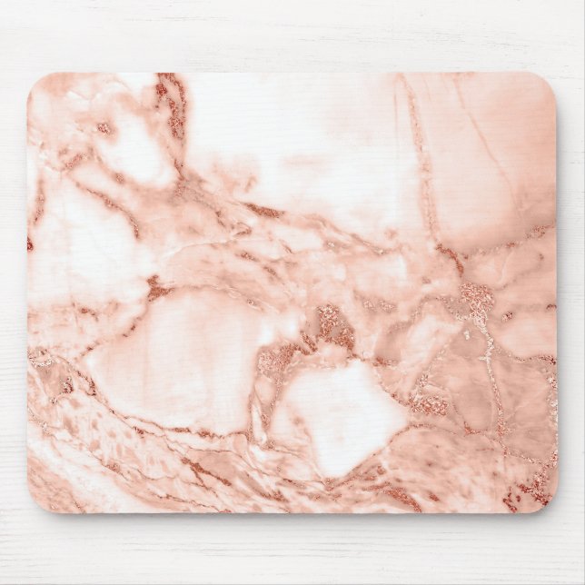 Beautiful Rose Gold Sparkle Marble Pattern Mouse Pad (Front)