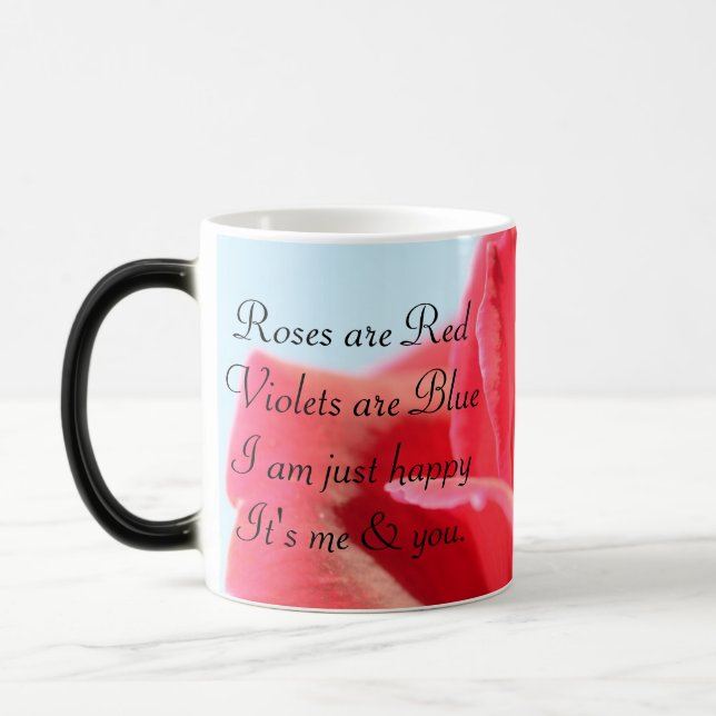 Beautiful Rose & Love Poem Magic Mug (Left)