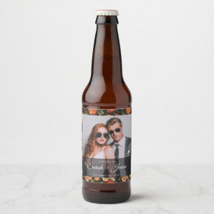 Beautiful Rose Minimalist Wedding Beer Label