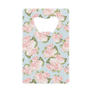 Beautiful rose pattern with blue polka dots