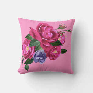 Beautiful Rose Sketch Throw Pillow