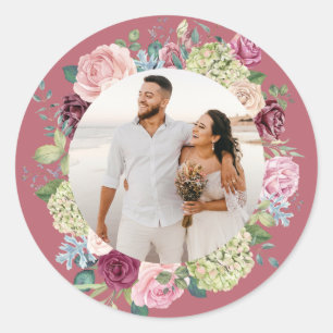 Beautiful Rose Spray Wedding Photo Sticker