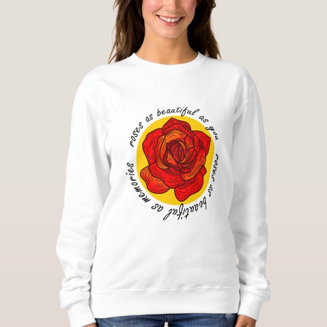 Beautiful Rose Typography Art hoodie (Front)