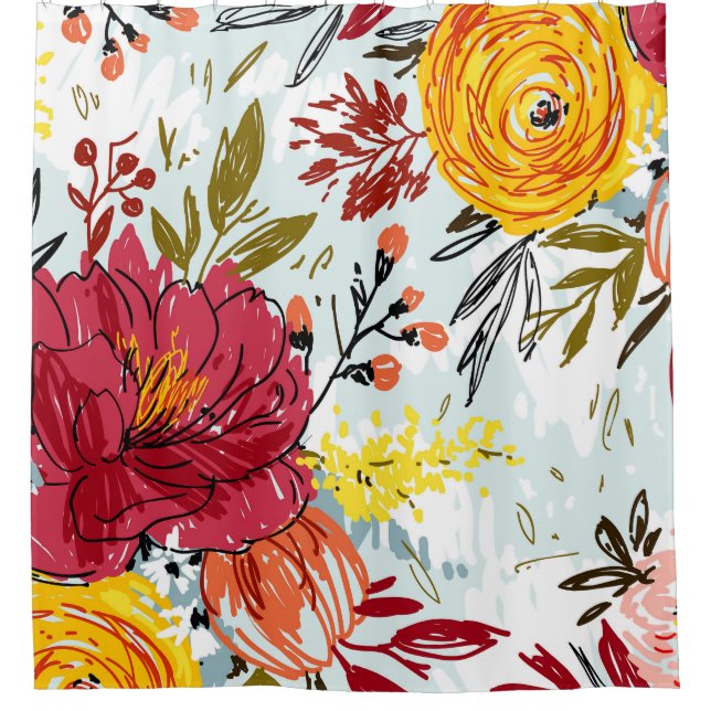 Beautiful Roses Shower Curtain (Front)
