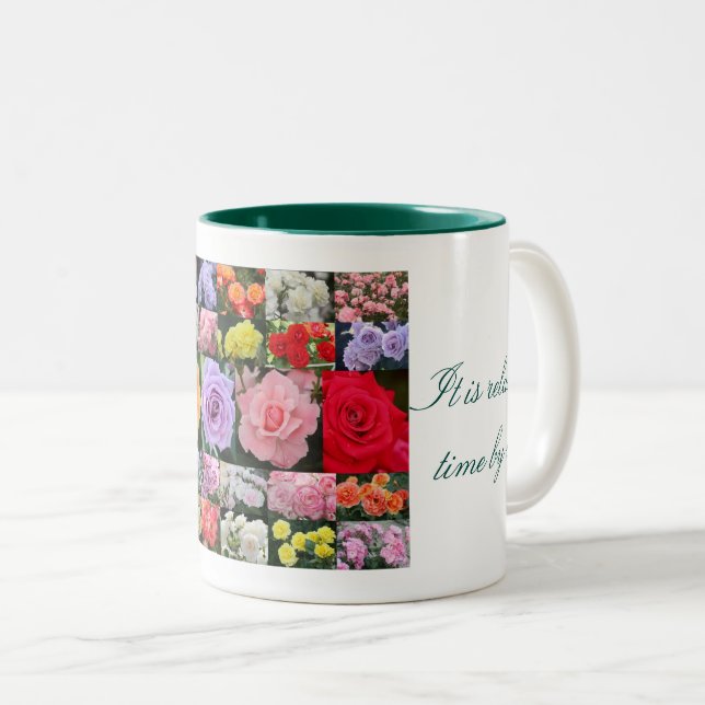 Beautiful Roses Two-Tone Coffee Mug (Front Right)