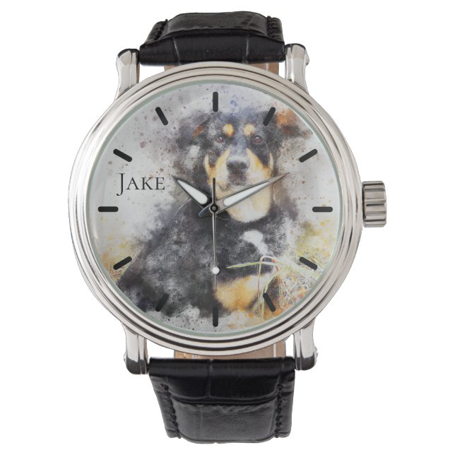 Beautiful Rottweiler Custom Personalised Watch (Front)