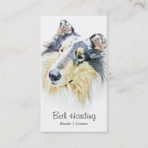 Beautiful Rough Collie dog art Business Card