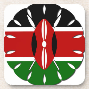 Beautiful Round Kenyan Motif: A National Symbol Coaster