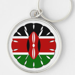 Beautiful Round Kenyan Motif: A National Symbol Key Ring