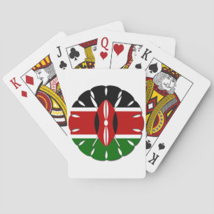 Beautiful Round Kenyan Motif: A National Symbol Playing Cards