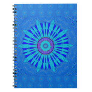 Beautiful Royal Blue Mandala Art Print Spiral Notebook