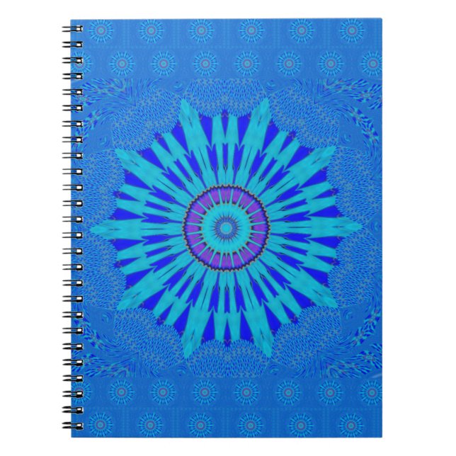 Beautiful Royal Blue Mandala Art Print Spiral Notebook (Front)