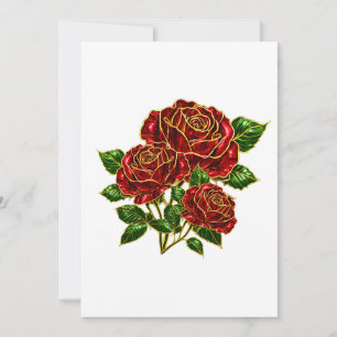 Beautiful Ruby Red Rose Blank Note Card