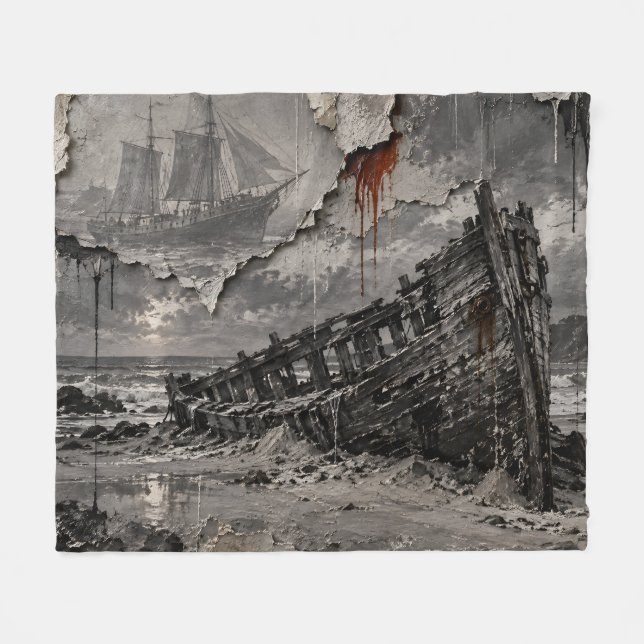 Beautiful Ruin Fleece Blanket (Front (Horizontal))