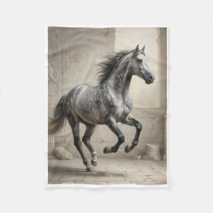 Beautiful Running Horse In Nature Landscape Fleece Blanket