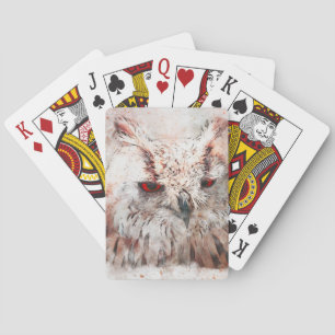 Beautiful Rust Accent Owl Bicycle Playing Cards