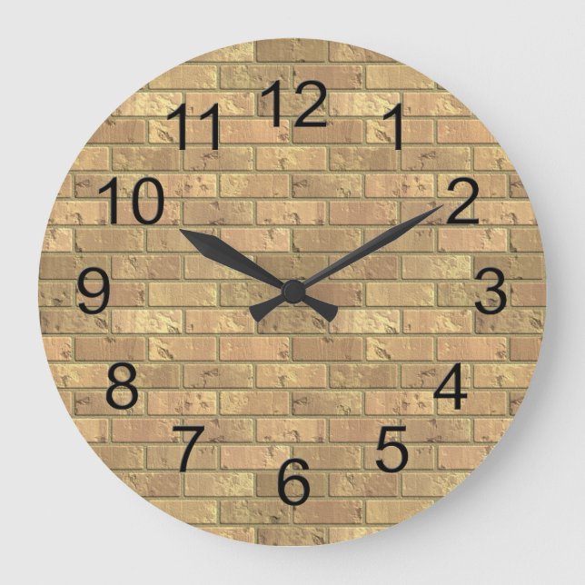 Beautiful Rustic Brick wall Texture Large Clock (Front)