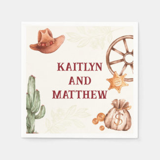 Beautiful rustic brown western wedding napkin