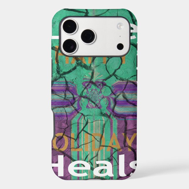 Beautiful rustic cracked mud love heals text art (Back)