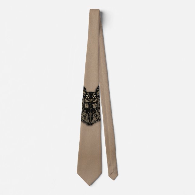 Beautiful Rustic Owl Brown Tie (Front)