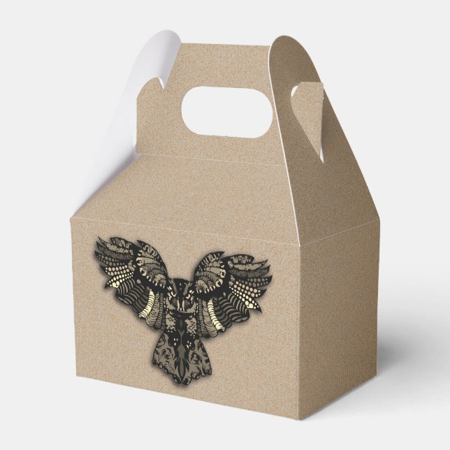 Beautiful Rustic Owl Favour Box (Front Side)