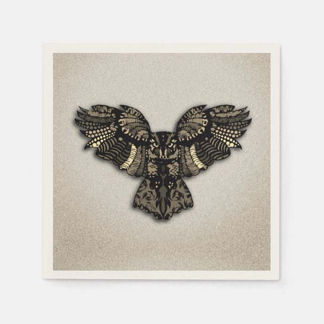 Beautiful Rustic Owl Napkin (Front)