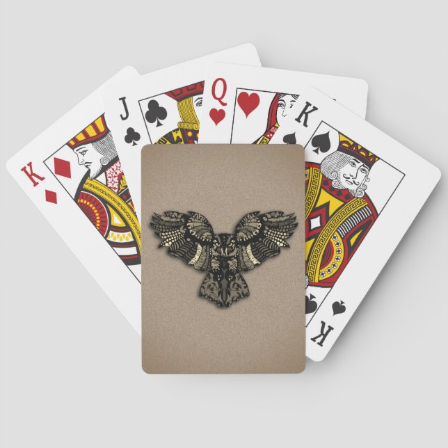 Beautiful Rustic Owl Playing Cards (Back)