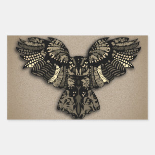 Beautiful Rustic Owl Rectangular Sticker