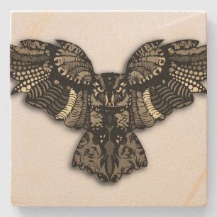 Beautiful Rustic Owl Stone Coaster
