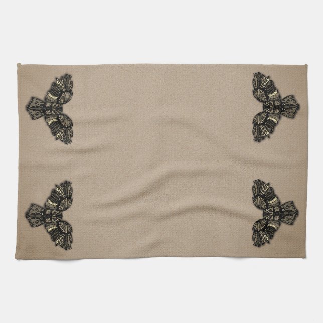 Beautiful Rustic Owl Tea Towel (Horizontal)